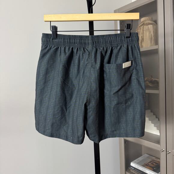 OAS Getrick Blue Green Lizard Pattern Swim Shorts Small NEW Lined Striped Trunks - Picture 4 of 7